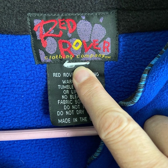 RED ROVER Royal Blue & Black Eclectic Artsy Polartec Fleece JACKET Sz 1X - Picture 4 of 10